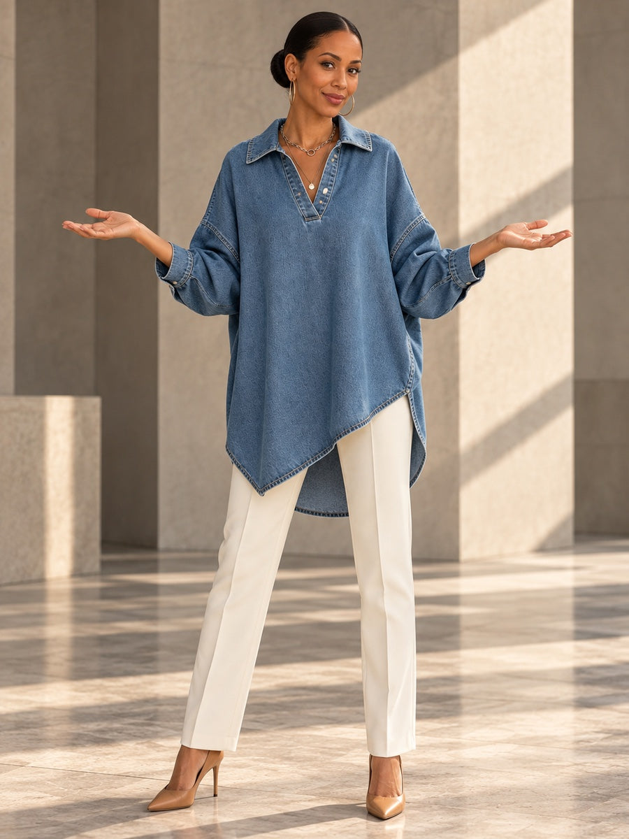 Long Sleeves Loose Buttoned Solid Color Lapel Blouses&Shirts Tops - 202265_CF_F3_v20261008