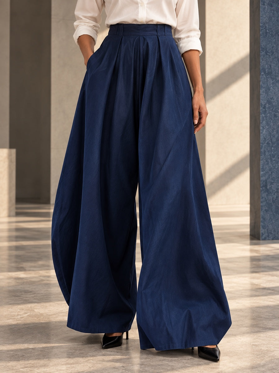 Harem Pants Loose Pleated Solid Color Jean Pants Bottoms - 185429_LOWER_v20261008
