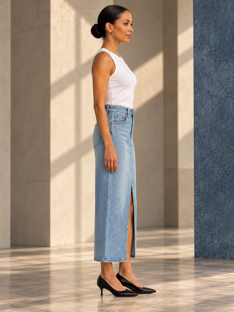 High Waisted Skinny Split-Front Skirts Bottoms - 131080_S1_v20261008