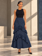 Bodycon High Waisted Ruffled Solid Color Split-Joint Skirts Bottoms - 194357_OL_F1_v20261008