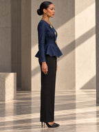 Long Sleeves Skinny Buttoned Ruffle Trim Split-Joint Round-neck Blouses&shirts Tops - 210433_S1_v20261008