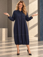 Long Sleeves Loose Buttoned Pockets Solid Color Lapel Midi Dresses - 184862_CF_F3_v20261008