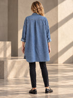 High-low Long Sleeves Asymmetric Buttoned Pockets Split-Joint Lapel Blouses&shirts Tops - 148015_B1_v20261008