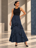 Bodycon High Waisted Ruffled Solid Color Split-Joint Skirts Bottoms - 194357_OL_F3_v20261008