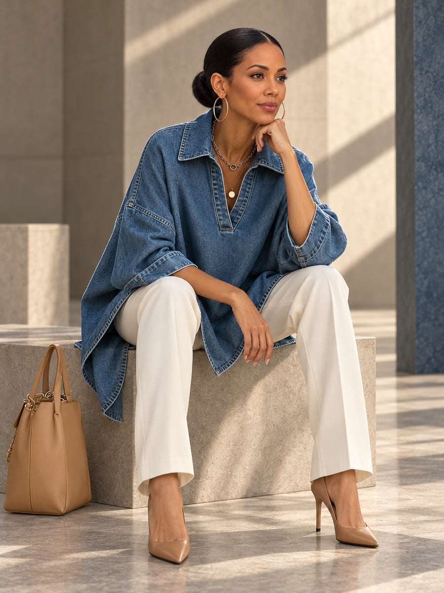 Long Sleeves Loose Buttoned Solid Color Lapel Blouses&Shirts Tops - 202265_OL_F2_v20261008