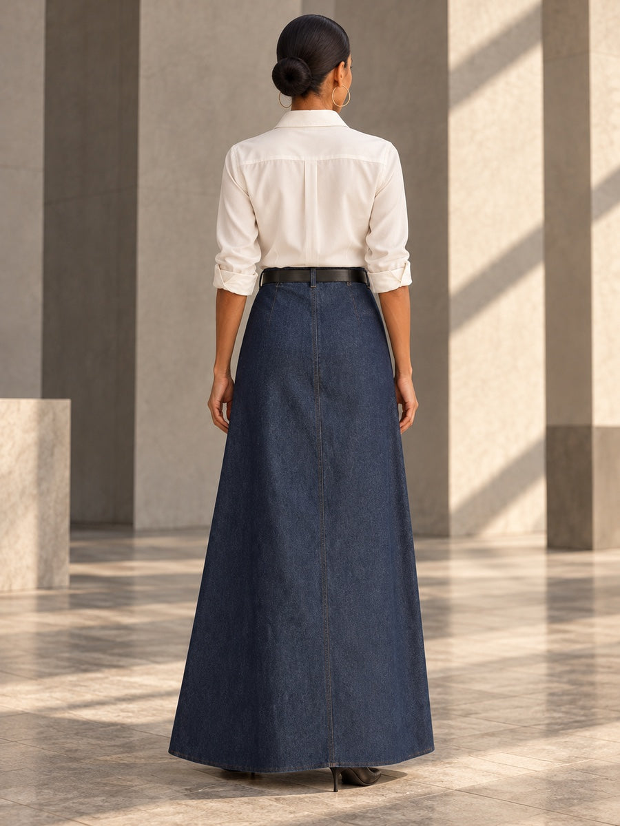 Loose No Belt Pockets Solid Color Skirts Bottoms - 152434_B1_v20261008