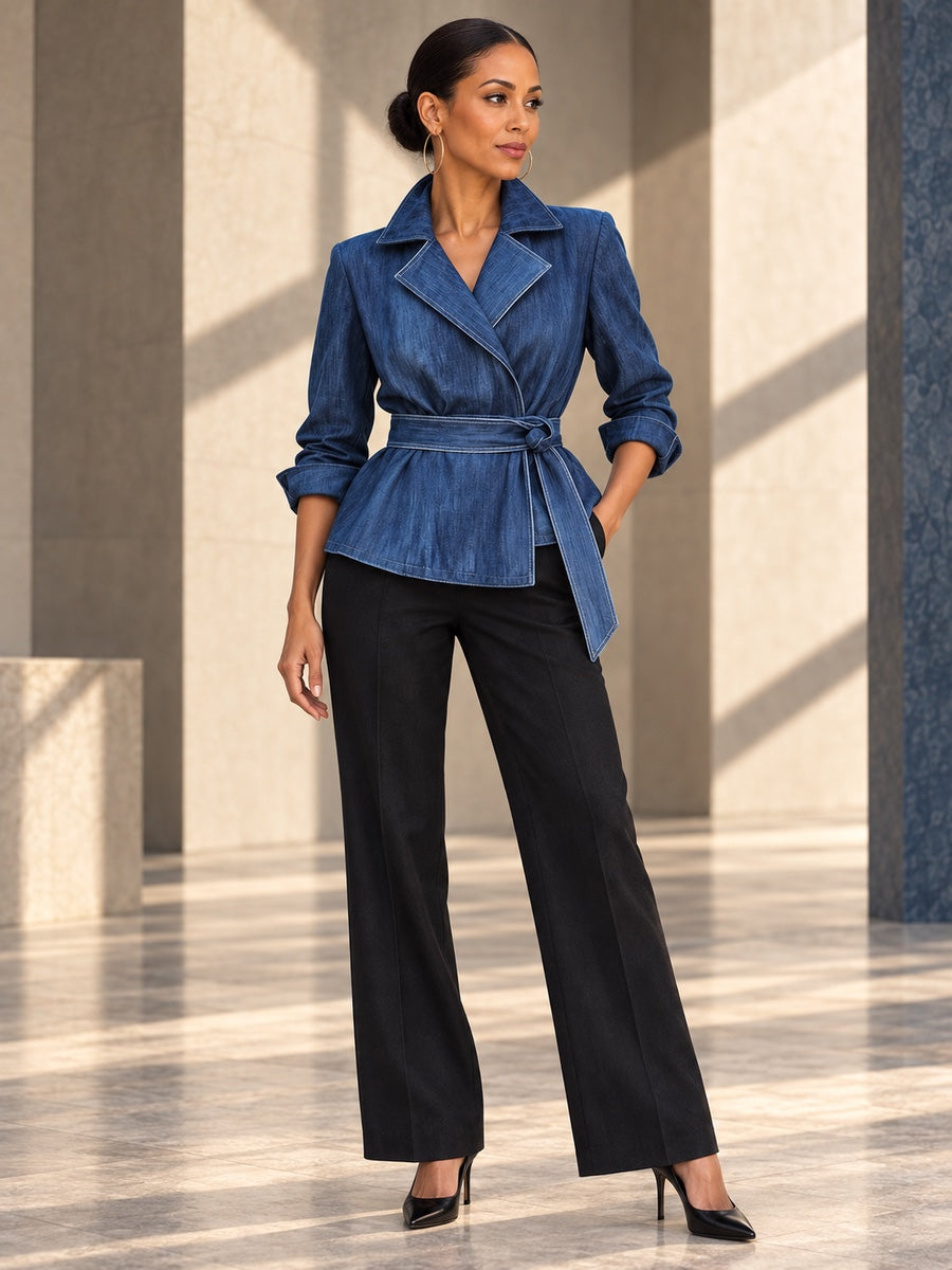 Long Sleeves Loose Solid Color Tied Waist Notched Collar Outerwear - 187859_OL_F3_v20261008