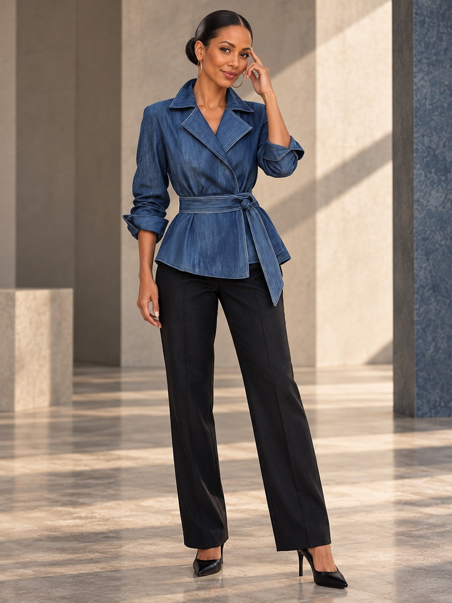 Long Sleeves Loose Solid Color Tied Waist Notched Collar Outerwear - 187859_CF_F2_v20261008