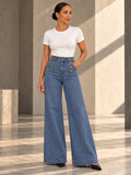 High Waisted Loose Buttoned Split-Joint Jean Pants Bottoms - 181060_OL_F1_v20261008