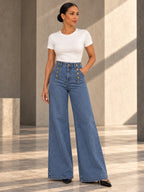 High Waisted Loose Buttoned Split-Joint Jean Pants Bottoms - 181060_OL_F1_v20261008