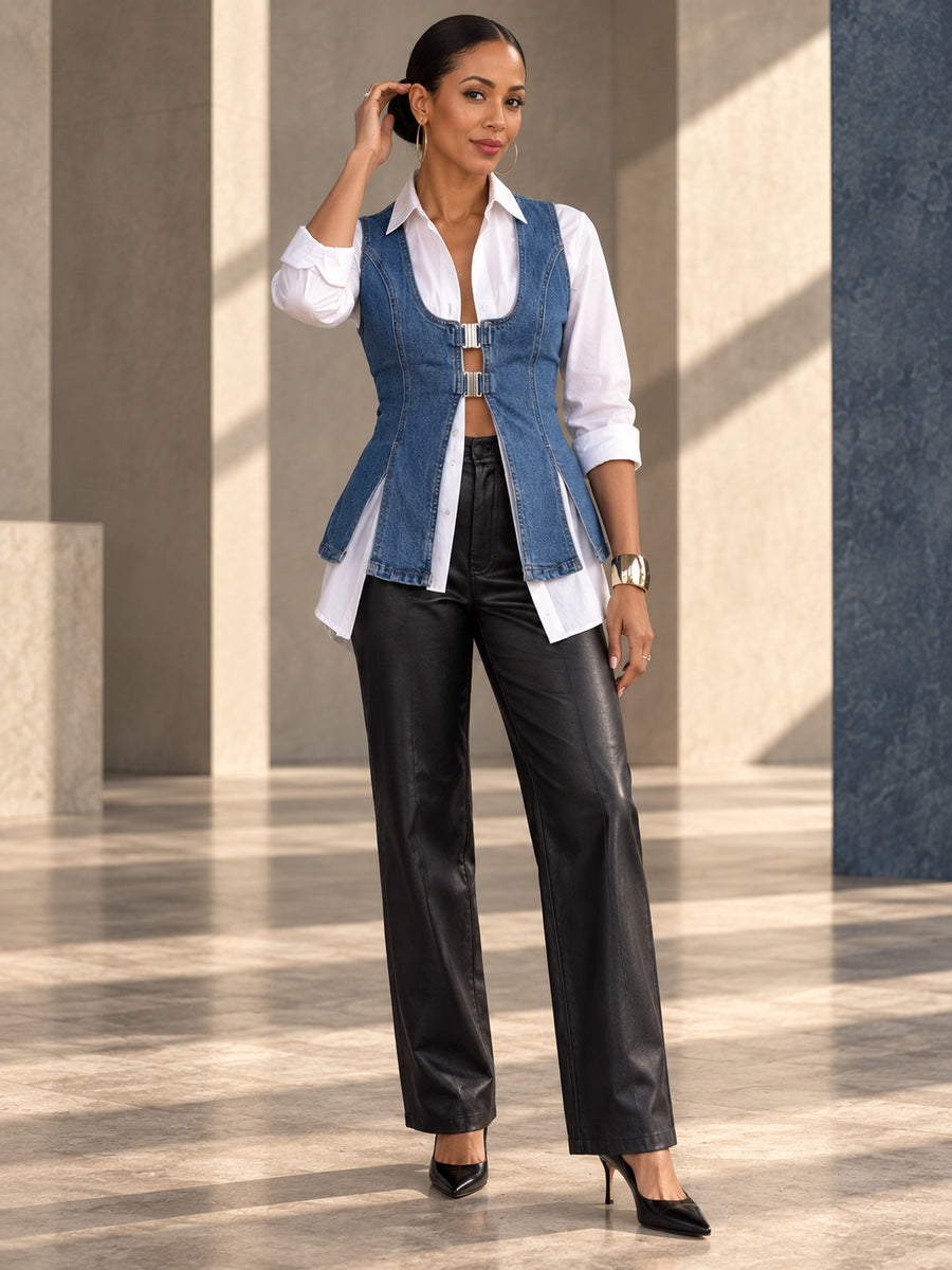 Loose Sleeveless Buckle Solid Color Split-Front U-Neck Vest Outerwear Vest Top - 180742_CF_F2_v20261008