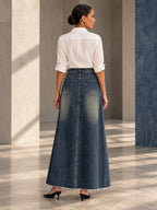 A-line High Waisted Fringed Gradient Split-Joint Long Skirts Skirts - 131781_B1_v20261008
