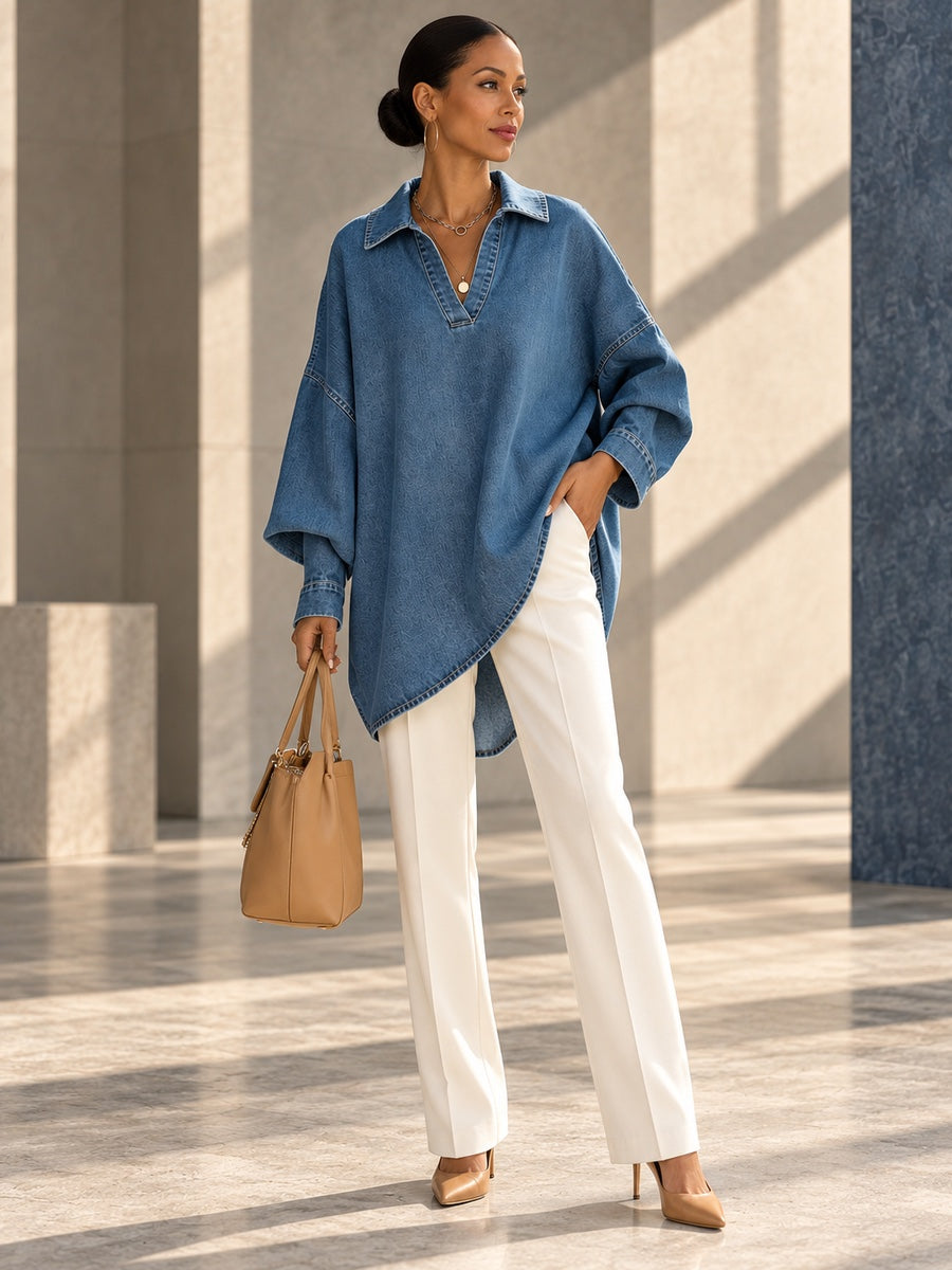 Long Sleeves Loose Buttoned Solid Color Lapel Blouses&Shirts Tops - 202265_OL_F3_v20261008