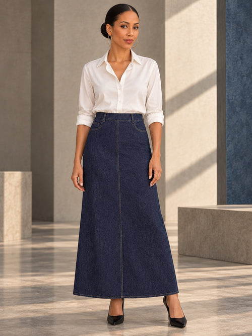 Column No Belt Solid Color Zipper Skirts Bottoms - 181611_OL_F1_v20261008