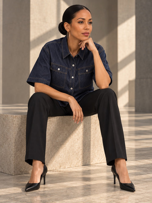 Half Sleeves Loose Buttoned Lapel Blouses&Shirts Tops - 181612_OL_F2_v20261008